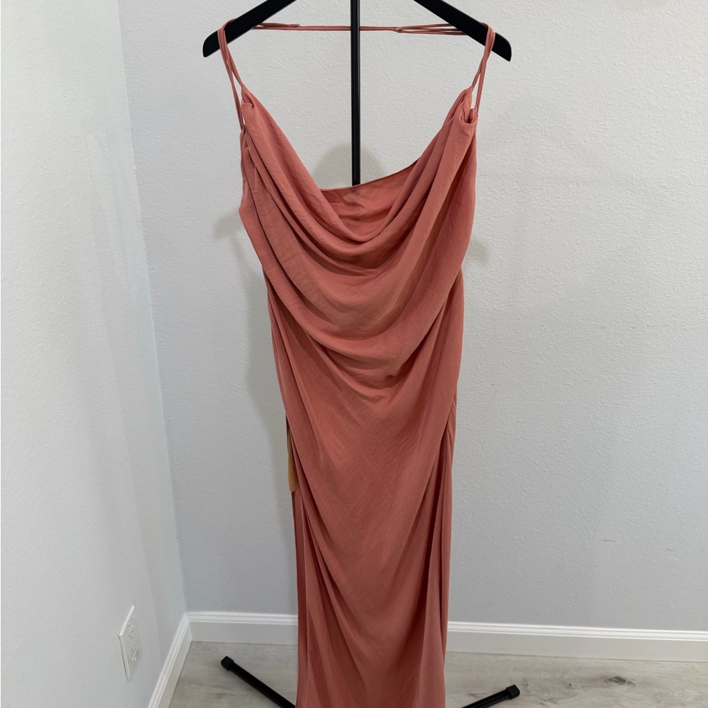 REVOLVE Draped Cowl Maxi Dress in Dusty Rose